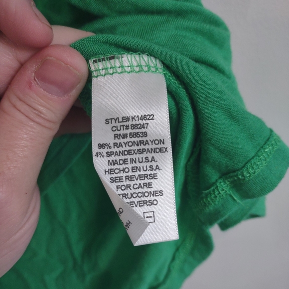 Womens Tunic Kut From The Kloth Short Sleeves Flowy Hi Low hem Green Size Large. - Picture 7 of 7